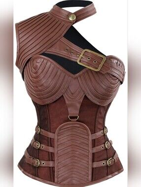 Women's Steampunk Gothic Heavy Strong Steel Boned Corset with Zipper